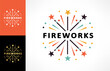 fireworks and stars logo vector design