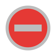 Wall Mural - No Entry Vector Flat Icon Design