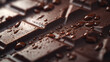 Milk or dark chocolate bar with drops, close up view.generative ai