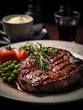 © Anna - Rib eye steak on white plate