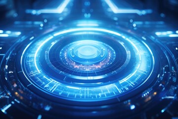 Poster - A detailed close-up view of a futuristic looking object. This image can be used in science fiction or technology-related projects.