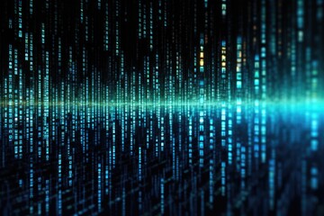 Poster - A computer screen displaying a multitude of blue numbers. This image can be used to represent data analysis, financial calculations, or technology concepts.