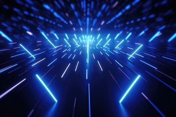 Poster - A picture of a dark background with blue and white lines. This image can be used as a background for various design projects