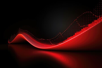 Poster - A striking image of a wave of red light against a black background. This visually captivating image can be used in a variety of creative projects