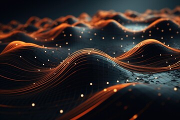 Poster - A computer-generated image featuring waves and dots. This abstract image can be used for various design projects