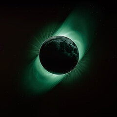 Wall Mural - total solar eclipse in the sky,created with generative ai tecnology.