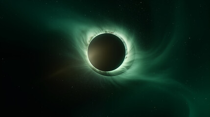 Wall Mural - total solar eclipse in the sky,created with generative ai tecnology.