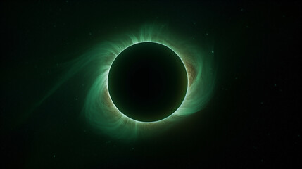 Wall Mural - total solar eclipse in the sky,created with generative ai tecnology.