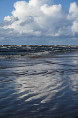 Wall Mural - Cloudy sky over Baltic sea.