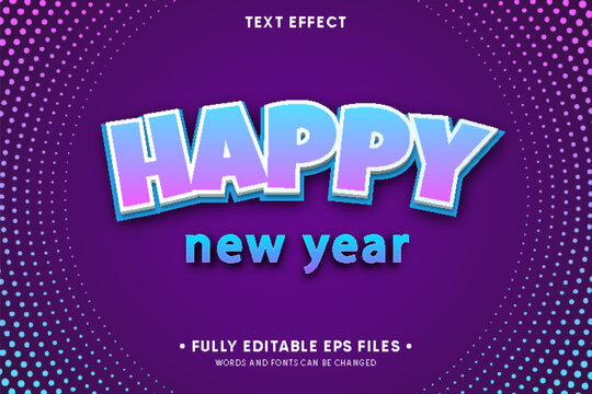 Happy new years 3d editable text style effect