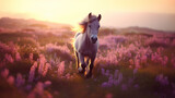 Fototapeta Dziecięca - Adorable pony running in the meadow