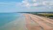 Photo aérienne par drone des plages du débarquement en normandie
