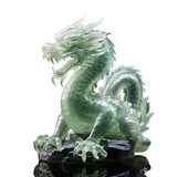 Fototapeta Konie - Jade carved dragon. isolated on transparent background. chinese lunar new year zodiac