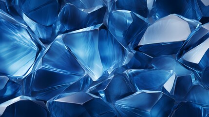 Wall Mural - abstract blue crystal background, 3d render, computer digital illustration