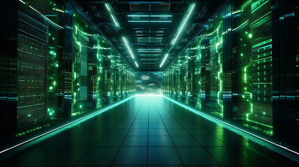 Poster - server room background resources. ai generated.