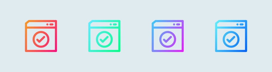 Poster - Accept line icon in gradient colors. Check mark signs vector illustration.
