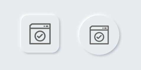 Poster - Accept line icon in neomorphic design style. Check mark signs vector illustration.