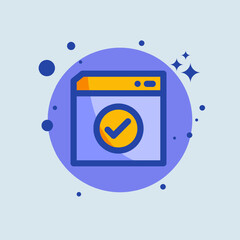 Poster - Accept flat illustration. Check mark signs vector illustration.