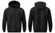 © Denis - Blank black hoodie in front and back view, mockup, isolated on transparent background