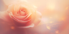 Sweet Orange Color Rose In Soft Color And Blur Style With Space For Text