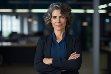 Wall Mural - portrait of a middle-aged businesswoman.