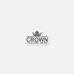 Canvas Print - Crown Concept Logo Design Template sticker isolated on gray background