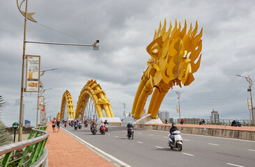 The iconic Dragon Bridge in Da Nang, Vietnam's third largest city