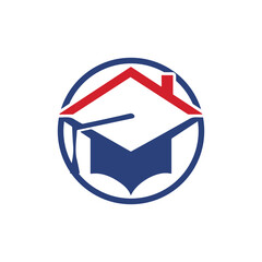 Wall Mural - School house education vector logo design. 