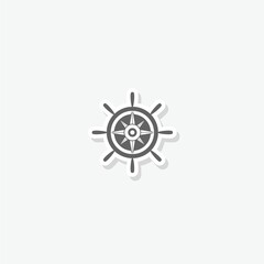 Canvas Print - Ship wheel logo design concept sticker isolated on gray background