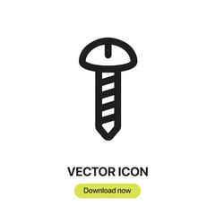 Aufkleber - Screw icon vector. Linear-style sign for mobile concept and web design. Screw symbol illustration. Pixel vector graphics - Vector.	
