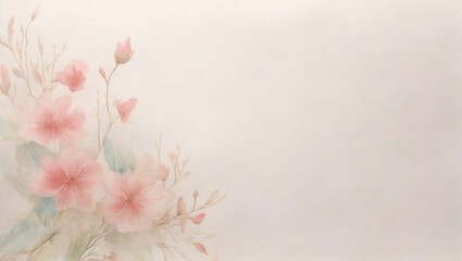 Wall Mural - watercolor delicate floral old paper background