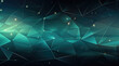 Abstract cyan green triangles forming a sharp, textured 3D surface with a cold glow.