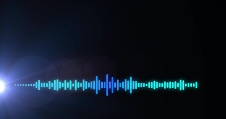 Poster - Animation of lens flares and waveform moving against black background
