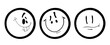 © Yevhen - Three graffiti emoticons. Smiling face painted spray paint. Vector illustration on white background