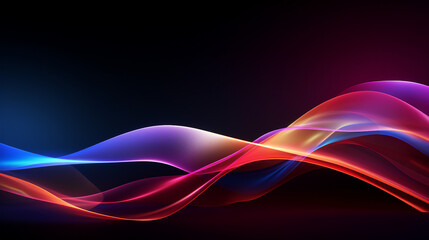 Leinwandbilder - Dynamic Waves of Light and Color on a Dark Background