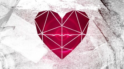 Poster - Animation of heart over glowing flickering circles