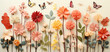 Hintergrundbild - Bunte Blumen und Pflanzen aus Papier