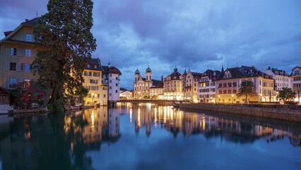 Wall Mural - Lucerne, Switzerland over the Reuss River