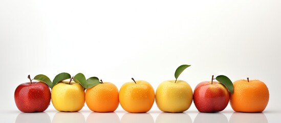 Poster - Isolated apples and oranges Copy space image Place for adding text or design