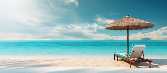 Aufkleber - Picturesque resort with poolside amenities for holiday and relaxation Copy space image Place for adding text or design