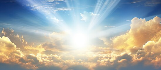 Aufkleber - Gorgeous sky with sunbeam Copy space image Place for adding text or design