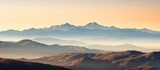 Fototapeta  - Morning view of Sierra de Gredos from Hoyos del Espino Avila Spain The peaks of Gredos formation with Almanzor peak standing out Copy space image Place for adding text or design