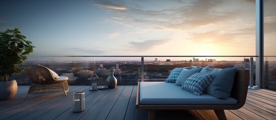 Wall Mural - Opulent penthouse deck Copy space image Place for adding text or design