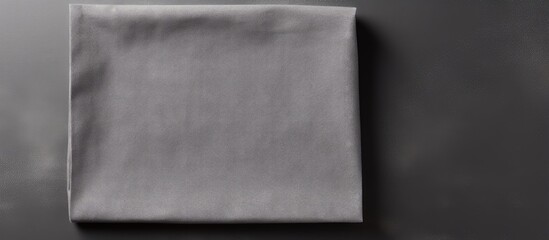 Leinwandbilder - Gray kitchen napkin isolated on table folded cloth for mockup on a flat lay Copy space image Place for adding text or design