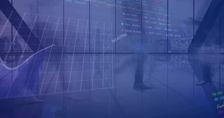 Poster - Animation of financial data processing over modern office