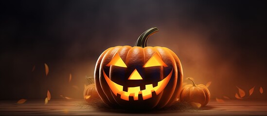 Poster - Pumpkin for Halloween Copy space image Place for adding text or design