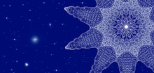 Christmas, New Year, Winter Background. Big Snowflake And Stars.