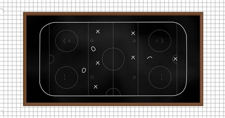 Poster - Animation of sports game strategy on white squared paper background