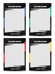 Wall Mural - Sport player trading card frame border template design