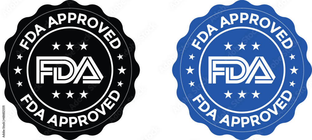 FDA Approved (Food and Drug Administration) icon, symbol, label, badge ...